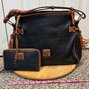 Dooney & Bourke Black and Tan Shoulder Bag Set